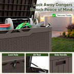 Flamaker Outdoor Storage Box 100 Gallon Waterproof Resin Deck Box - Image 2