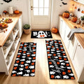 Halloween Kitchen Mats Set of 3, Bow Ghost Kitchen Rugs Floor Mats by Elevateyourspacewithstorageoptions