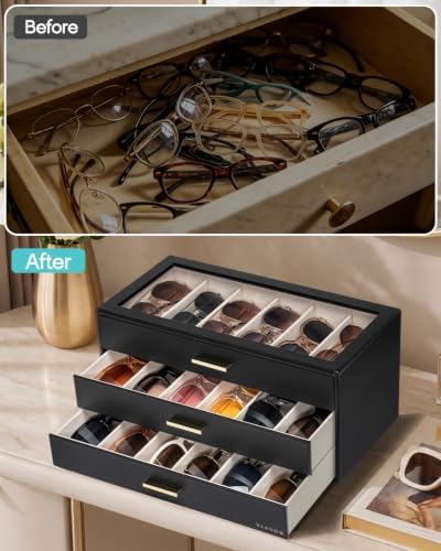 VLANDO 18-Slot Sunglasses Organizer Case - Image 5