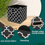 Black Foldable Storage Cubes Bins, Fabric Storage Box Cubes Organizer Baskets - Image 7