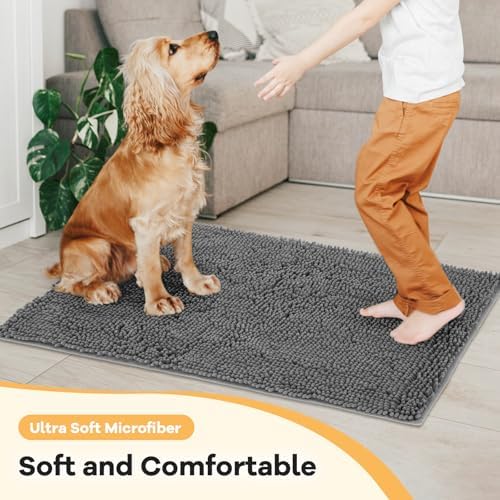 Absorbent Dog Door Mat for Muddy Paws, Trap Dirt Front Door Mat Indoor Entrance - Image 3