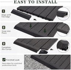 Ripeng 12 Pack Black Wood Deck Tile Edge Trim Set 8 Straight 4 Corner Edge - Image 4