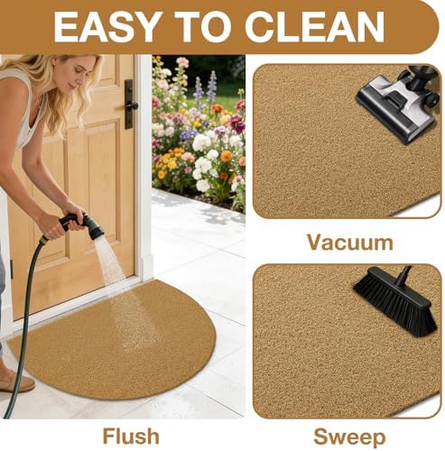 OLANLY Half Circle Door Mat 30x17, Low Profile Doormat - Image 6