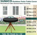 SUNICO Outdoor Table Covers Waterproof Round 36" Dia - Image 2