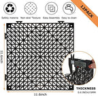 12 Pack Interlocking Floor Tiles 11.8" x 11.8" Interlocking Rubber Floor Mat - Image 2
