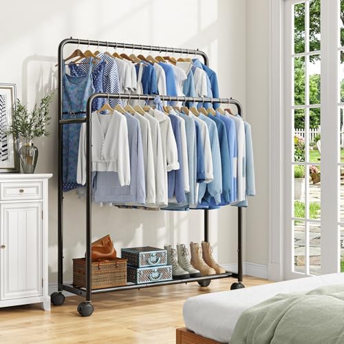 Simple Trending Clothing Clothes Rack, Double Rod Garment Rack - Image 2