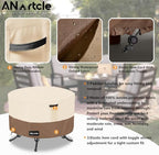 ANartcle Round Patio Table Covers 50inch, 100% Waterproof 600D Heavy Duty - Image 4