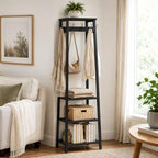 Coat Rack Freestanding with 3 Shelves and 7 Hooks - Image 6