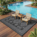 9x12 Outdoor Rug Waterproof Foldable Plastic Straw Carpet - Image 3