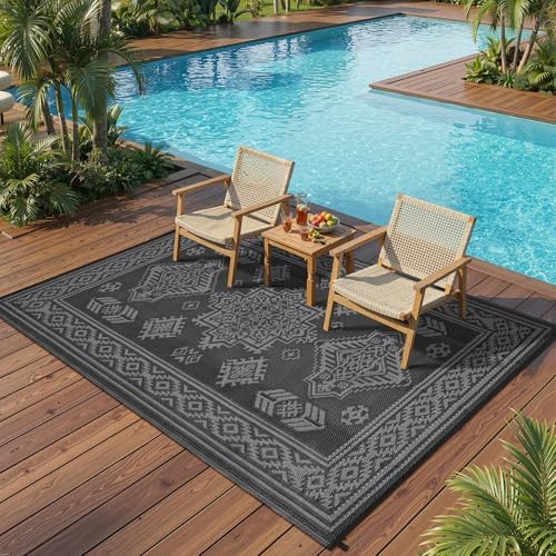 9x12 Outdoor Rug Waterproof Foldable Plastic Straw Carpet - Image 3