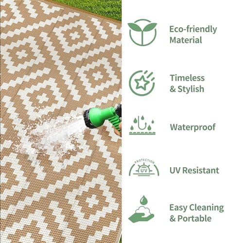 GENIMO Outdoor Rug, Waterproof Plastic Rugs - Image 6