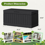 Flamaker Outdoor Storage Box 80 Gallon Resin Waterproof Deck Box - Image 4