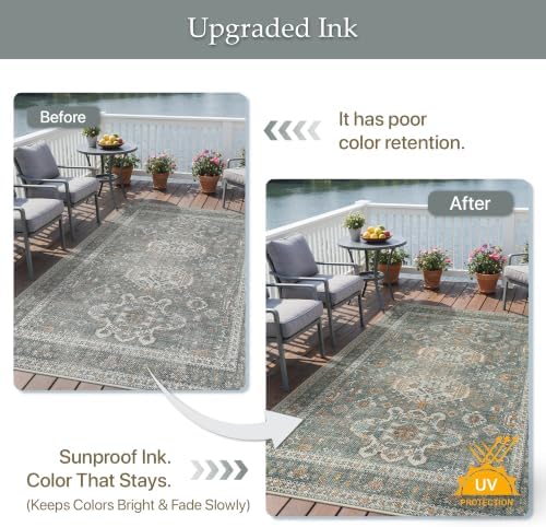 GENIMO 8x10 Outdoor Rug, Washable Quick Dry - Image 5