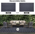 Smiry Outdoor Rug 5x8 ft Waterproof Reversible Boho Mat - Image 3