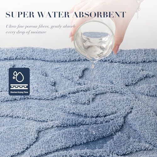 BSICPRO Large Bathroom Rugs, 24x43 Floral Bath Mats - Image 4