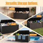 Outdoor Storage Box, 260 Gal Waterproof Resin Deck Box w/Support Rod - Image 4