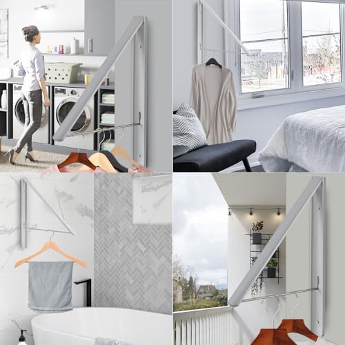 Foldable Clothes Drying Rack, Wall Mounted - Image 2