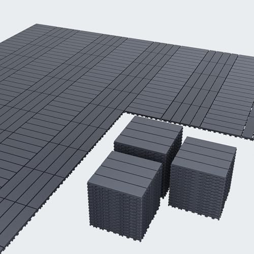 44 Pack Interlocking Deck Tiles, Easy Snap All-Weather Outdoor Deck Tiles - Image 2