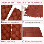 Plastic Interlocking Deck Tiles 12 Pack, 12in Waterproof Patio Flooring - Image 3