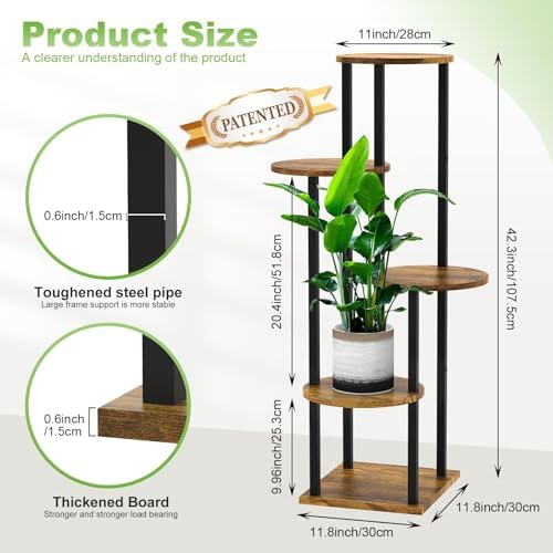 5 Tier Plant Stand Indoor Corner Tall Shelf - Image 2