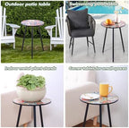 1 Pack Metal Outdoor Side Table Small Outside Round End Table - Image 6