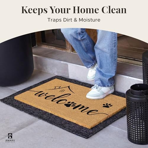 Coir Welcome Mat, Welcome Paws, 17 x 29 in - Image 4