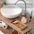 ALELION 8" Acacia Wood Bathroom Vanity Tray - Image 7