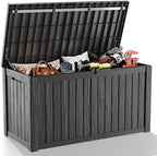 DRATO 180 Gallon Outdoor Storage Box Waterproof, Resin Large Deck Box by DRATOprovidesawarmandcozy