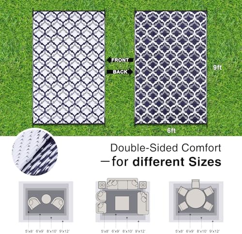 OLANLY Outdoor Rug 6x9 ft Waterproof Reversible Braided Mat - Image 2