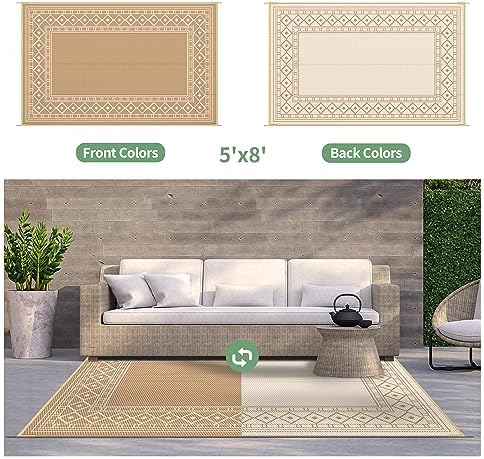 GENIMO Outdoor Rug, Waterproof Plastic Rugs - Image 4