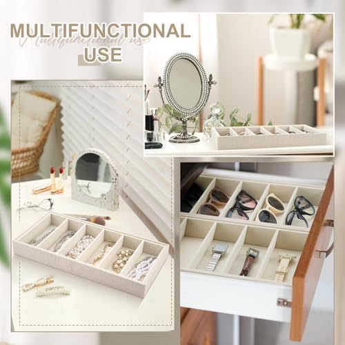 Juexica 4 Pcs Velvet Sunglass Trays 6 Grids Sunglasses Organizer - Image 4