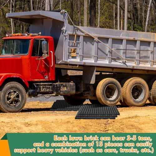 5 Pcs Ground Protection Mats, Interlocking Black 23.6 x 23.6 in - Image 4
