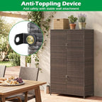 Tangkula Rattan Outdoor Storage Cabinet - Image 7