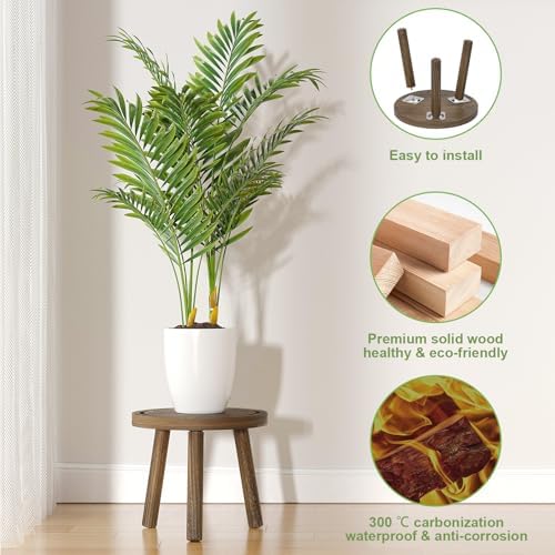 3-Pack Wood Plant Stands Indoor, Single Plant Stand - Image 4