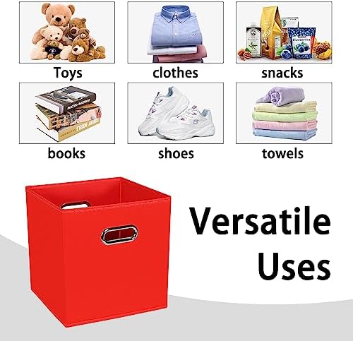 Black Foldable Storage Cubes Bins, Fabric Storage Box Cubes Organizer Baskets - Image 3