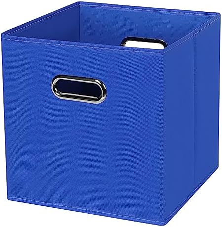 Black Foldable Storage Cubes Bins, Fabric Storage Box Cubes Organizer Baskets by HEAYEEG
