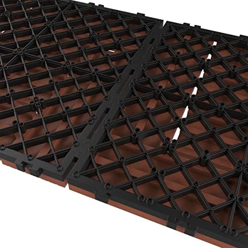Deck Tiles - 24-Pack Wood Plastic Composite Interlocking Patio Tiles - Outdoor - Image 6