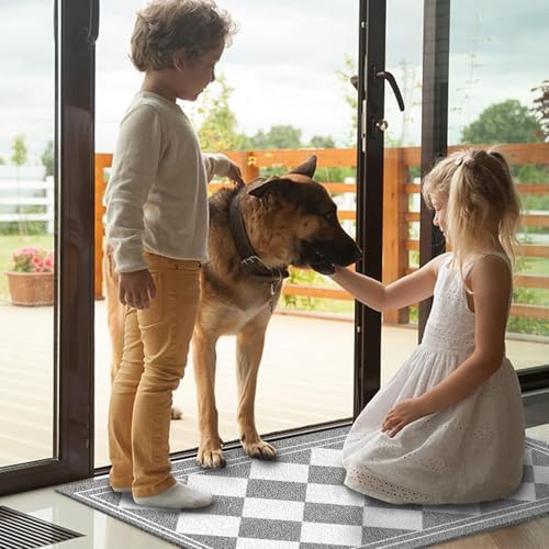 godehone 23.6" x 34.6" Front Door Mat, Heavy Duty Dirt Mud Trapper Doormat - Image 5