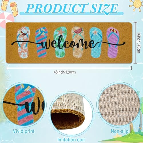 Long Doormat 48x 16 inch Front Door Mat Summer Flip Flops Doormat Door Mat - Image 3