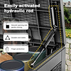 PatioZen 100 Gallon Deck Box Lockable Waterproof Outdoor Storage Black - Image 3