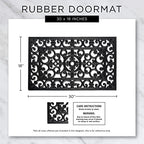 DII Rubber Doormats Collection All Weather, Heart Scroll - Image 3