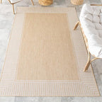 nuLOOM Asha Tan Bordered Power Loomed Indoor/Outdoor Area Rug by nuLOOM