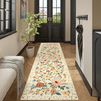 DUKINO 2.6x10 Hallway Runner Rug Washable Kitchen Rug Non Slip Beige Yellow - Image 5