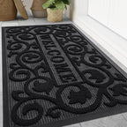 Smiry Front Door Mat Outside Entrance, Low Profile Rubber Doormat by Smiry