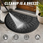 Mibao Half Round Door Mat, Non-Slip Welcome Entrance Way Durable Rubber - Image 3