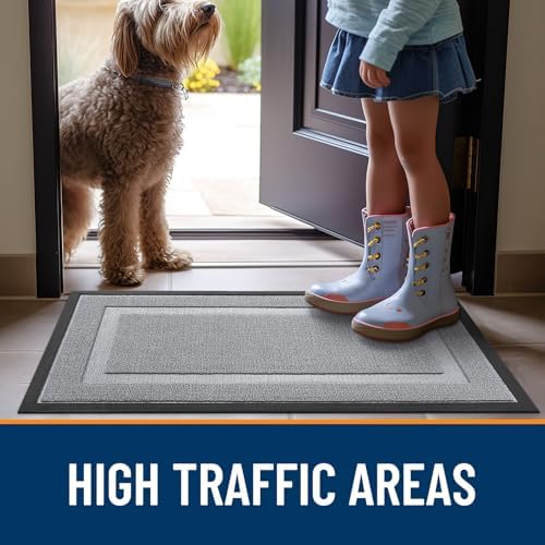 OLANLY Front Door Mat Outside 59x34, All-Season Heavy-Duty Rubber Doormat - Image 6
