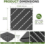 Interlocking Decking 16 Pack Plastic 12"x12" Deck Tiles Outdoor Dark Gray A - Image 6