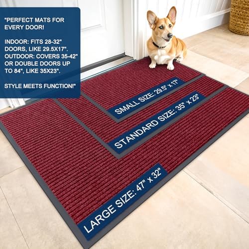 OLANLY 2-Pack Front Door Mats 47x32, Waterproof Heavy-Duty Doormats - Image 2