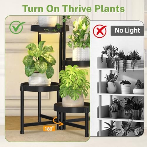 iDavosic.ly 5 Tier Folding Plastic Plant Stand Indoor, Grow Light - Image 5
