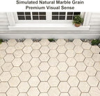 JJWOOD Hexagonal Stone-Look Interlocking Deck Tiles, Matte Rock Texture Outdoor - Image 5